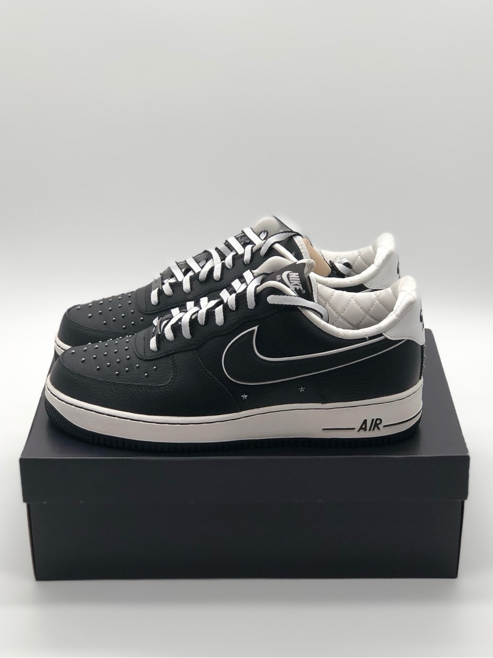 Nike Air Force 1 07 Premium Black White Metallic Studs IM6643-010 With Box